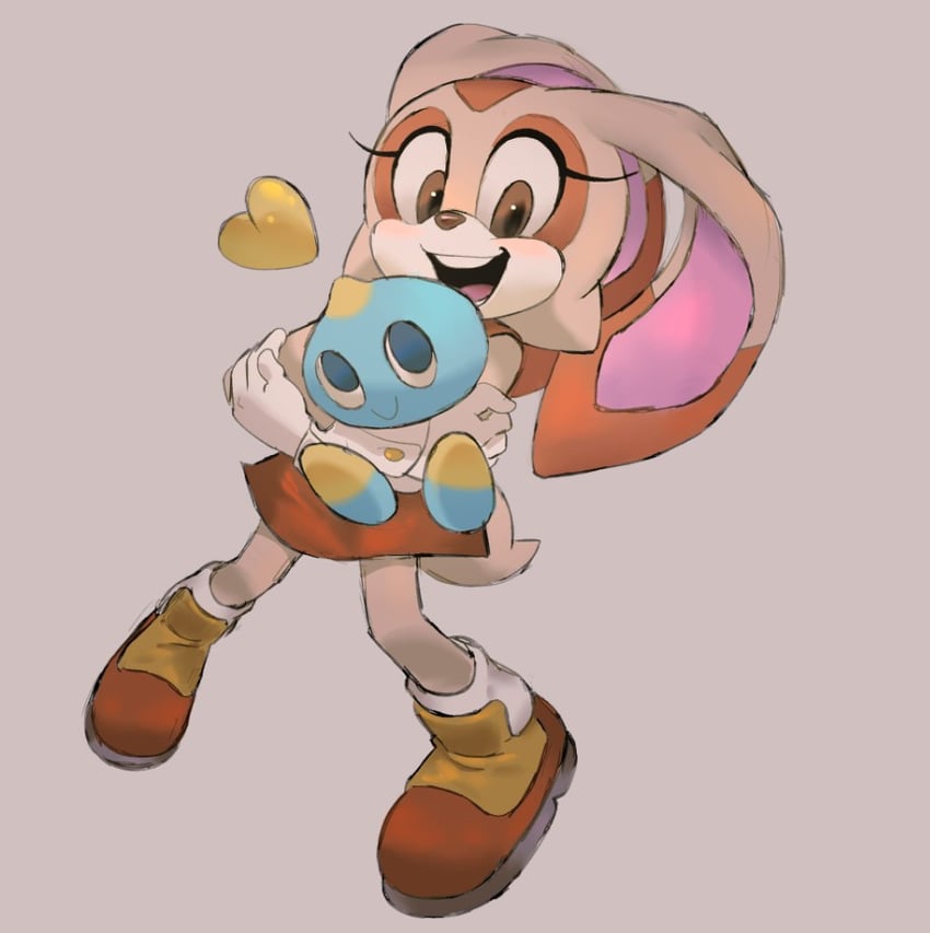 cream the rabbit, neutral chao, and cheese (sonic) drawn by shira-hedgie