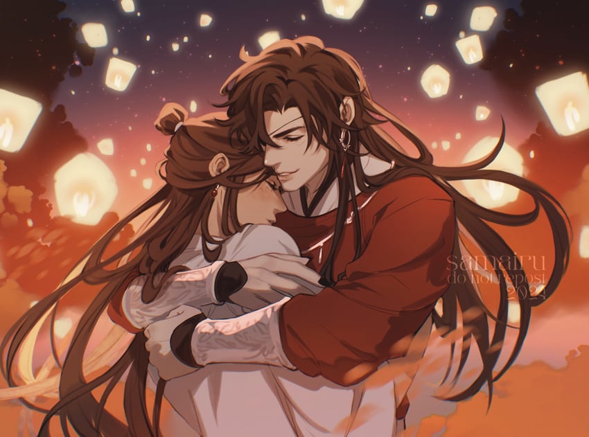 xie lian and hua cheng (tianguan cifu) drawn by samairu
