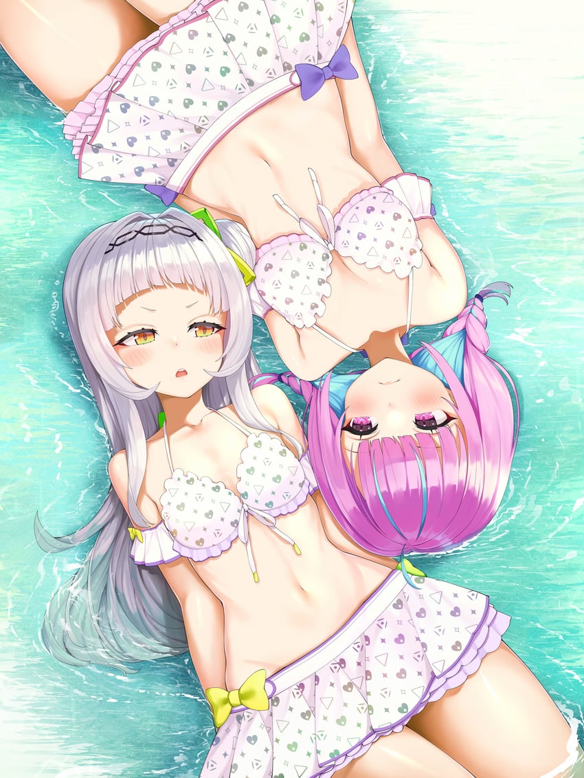 minato aqua and murasaki shion (hololive) drawn by kage_(ka_9e_4su)