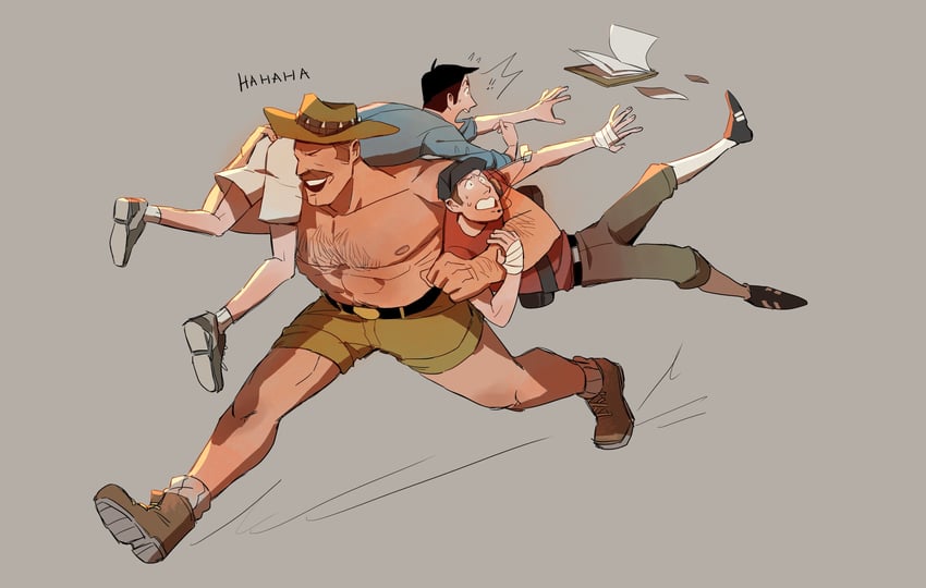 scout, saxton hale, and mr. bidwell (team fortress 2) drawn by citrus0lemon