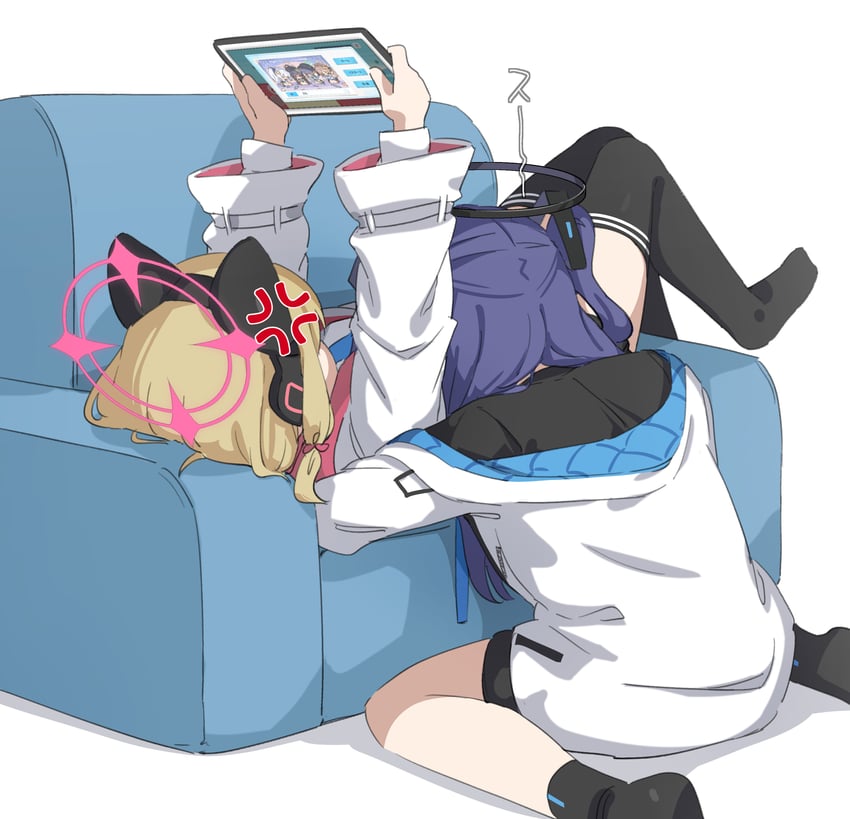 yuuka, momoi, miyu, miyako, saki, and 1 more (blue archive) drawn by csham