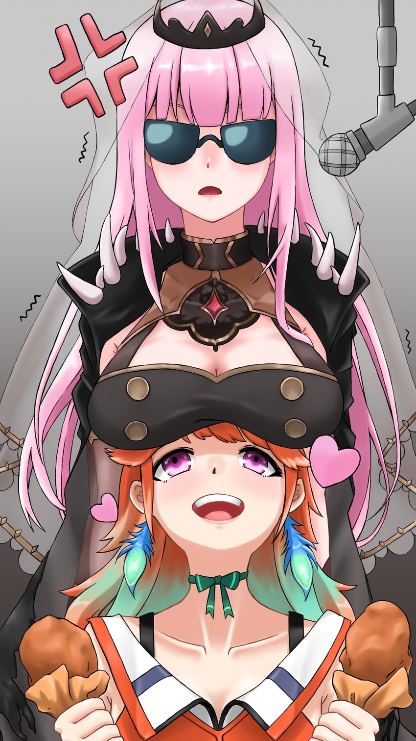 mori calliope and takanashi kiara (hololive and 1 more) drawn by nanaba_(7leaves)