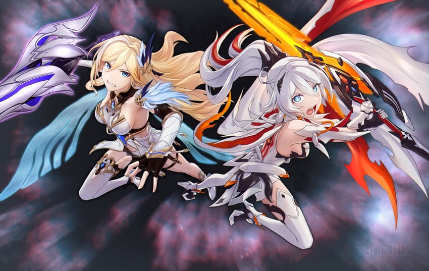 kiana kaslana and durandal (honkai and 1 more) drawn by shinachiku_(uno0101)