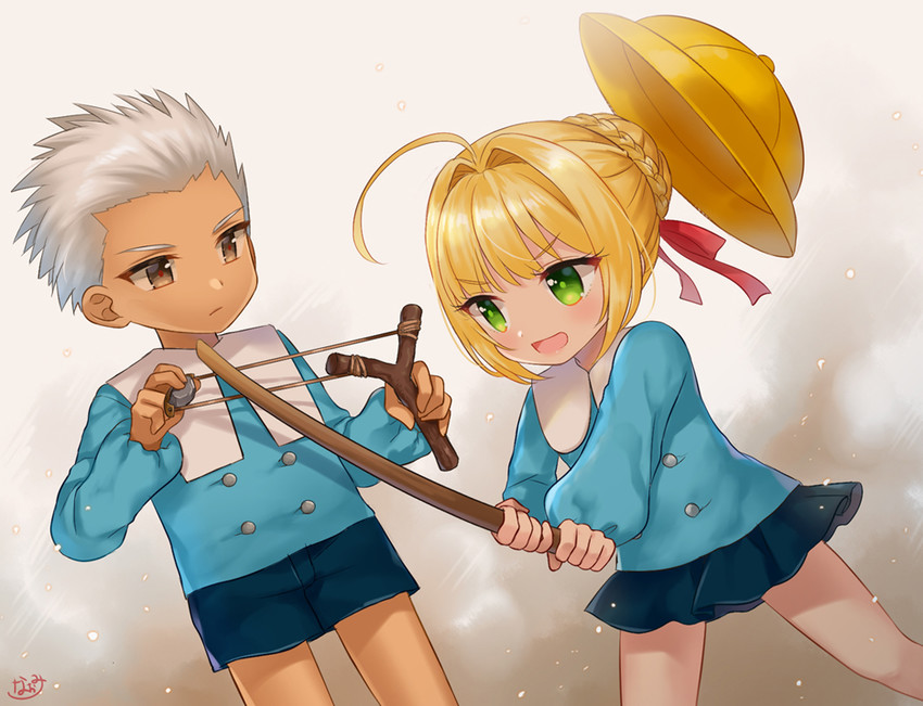 nero claudius and archer (fate and 2 more) drawn by naomi_(fantasia)