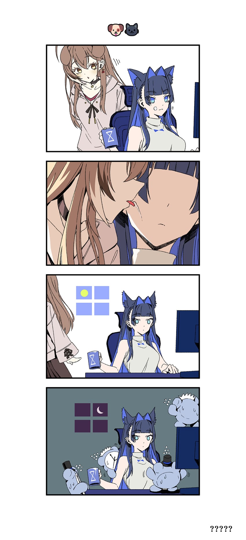 ouro kronii, nanashi mumei, and kronie (hololive and 1 more) drawn by taka_t