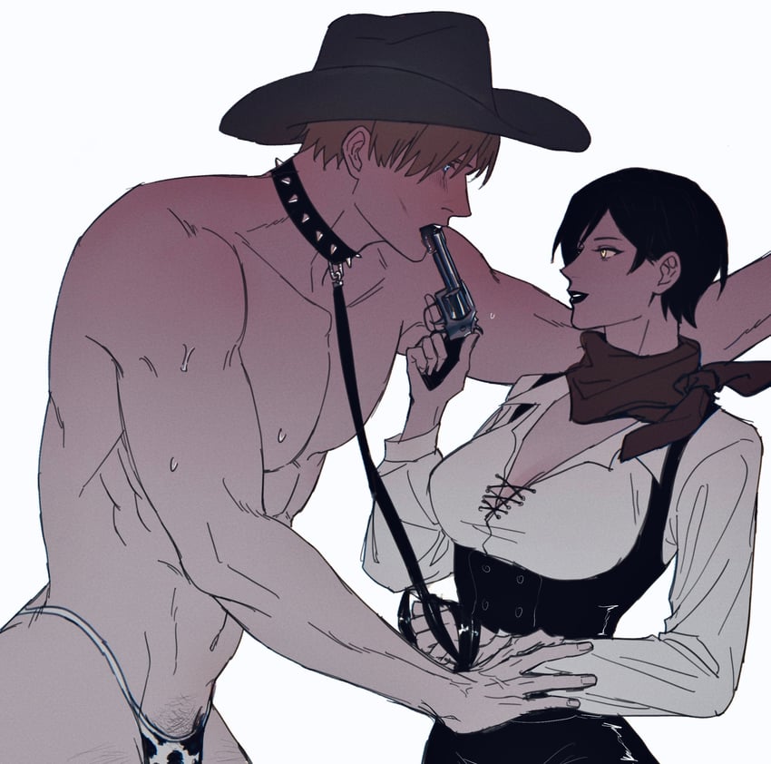 leon s. kennedy and ada wong (resident evil) drawn by aaamber_22