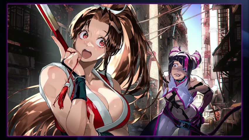 shiranui mai and han juri (street fighter and 2 more) drawn by mita_chisato