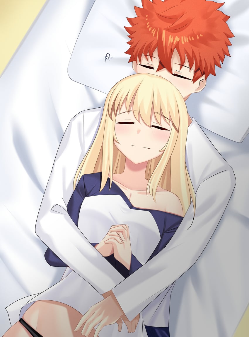 artoria pendragon, saber, and emiya shirou (fate and 1 more) drawn by rey_r31_44