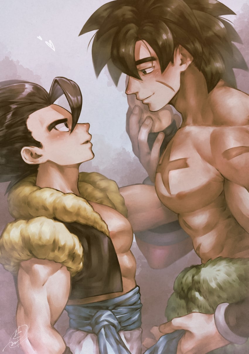 gogeta and broly (dragon ball and 2 more) drawn by gureshi_db