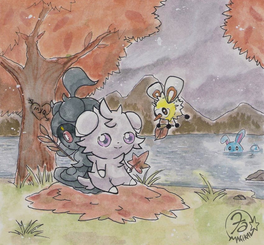 espurr, cutiefly, azumarill, and marshadow (pokemon) drawn by fa-magikal