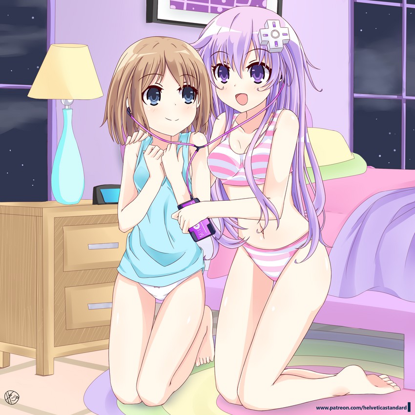 nepgear and rom (neptune) drawn by helvetica_std
