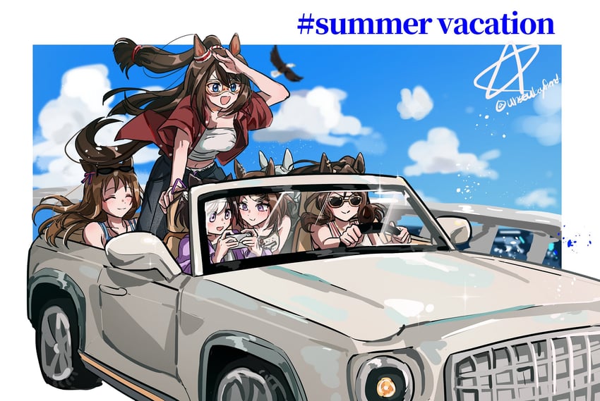 special week, king halo, seiun sky, grass wonder, el condor pasa, and 1 more (umamusume) drawn by unseuking0427
