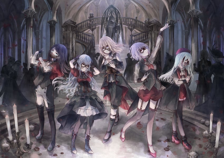 togawa sakiko, wakaba mutsumi, yahata umiri, misumi uika, mortis, and 5 more (bang dream! and 1 more) drawn by reika_a
