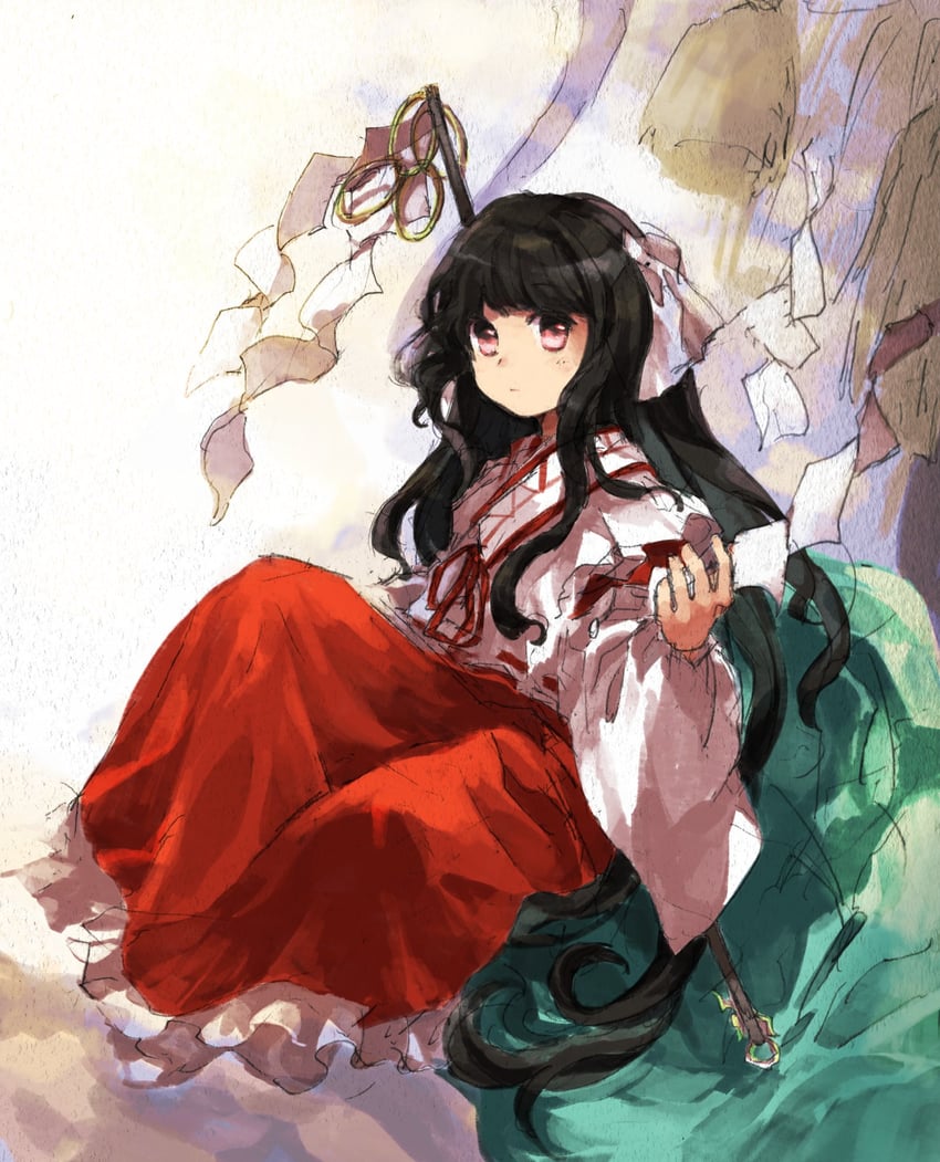 girl who trained on mt. haku (touhou and 1 more) drawn by kaigen_1025