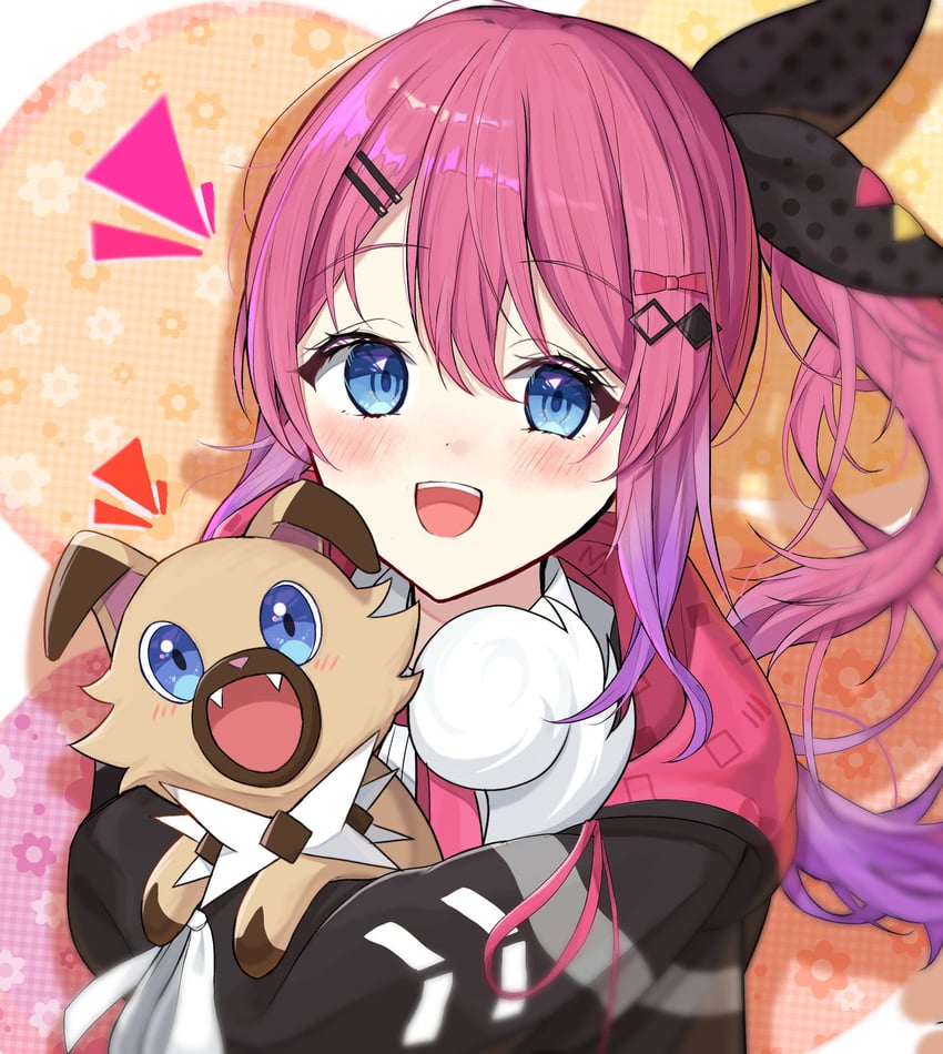 kuramochi meruto and rockruff (pokemon and 1 more) drawn by gurara