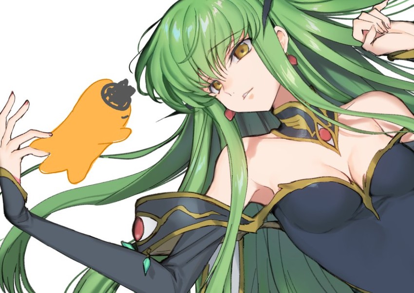 c.c. and cheese-kun (code geass) drawn by creayus