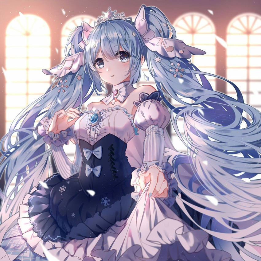 hatsune miku and yuki miku (vocaloid) drawn by akira_(ying)