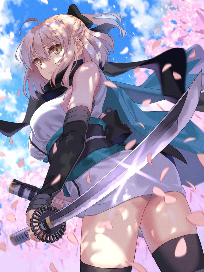 okita souji (fate and 2 more) drawn by naruse_(0819)