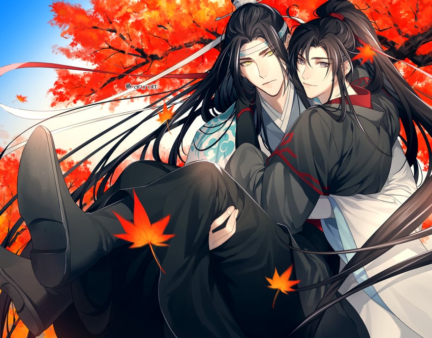 wei wuxian and lan wangji (modao zushi) drawn by ran_kisaragi