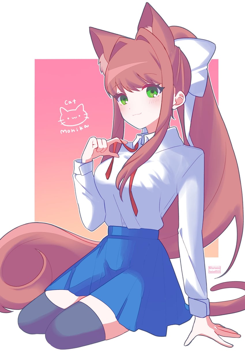 monika (doki doki literature club) drawn by kotohatoko510