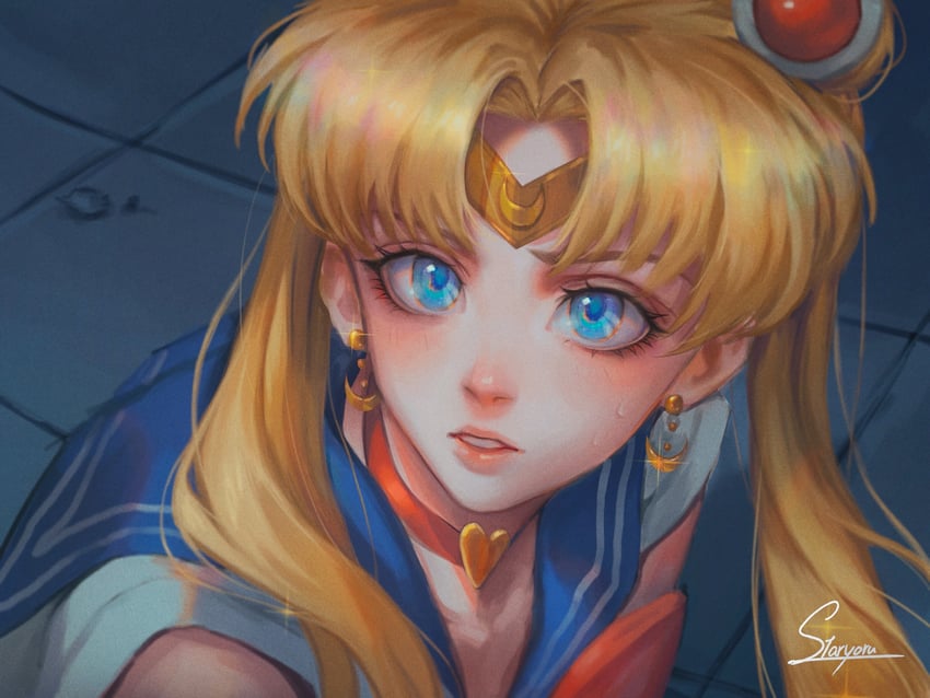 tsukino usagi and sailor moon (bishoujo senshi sailor moon and 1 more) drawn by staryoruu