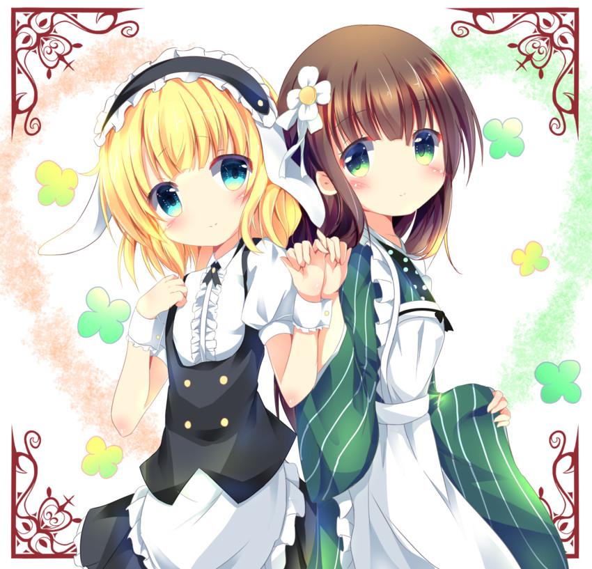 kirima syaro and ujimatsu chiya (gochuumon wa usagi desu ka?) drawn by hinata_yuu_(atelierhinata)