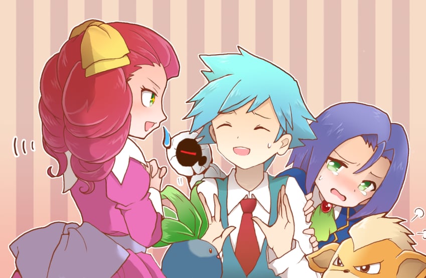 james, steven stone, oddish, growlithe, and jessebelle (pokemon) drawn by yoshinamiuijin