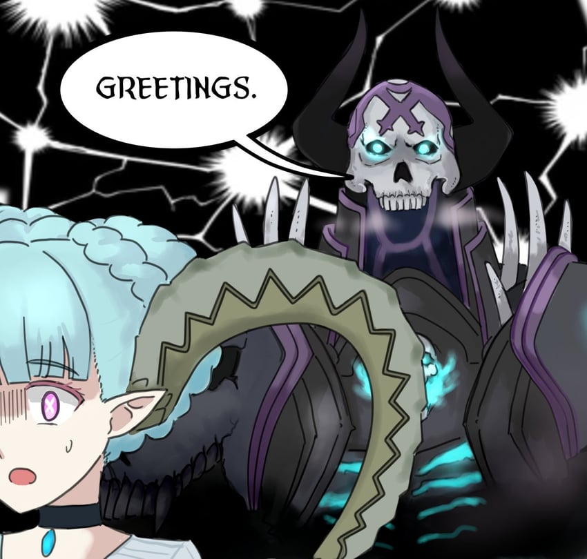 king hassan, tiamat, and larva tiamat (fate and 1 more) drawn by raskasar