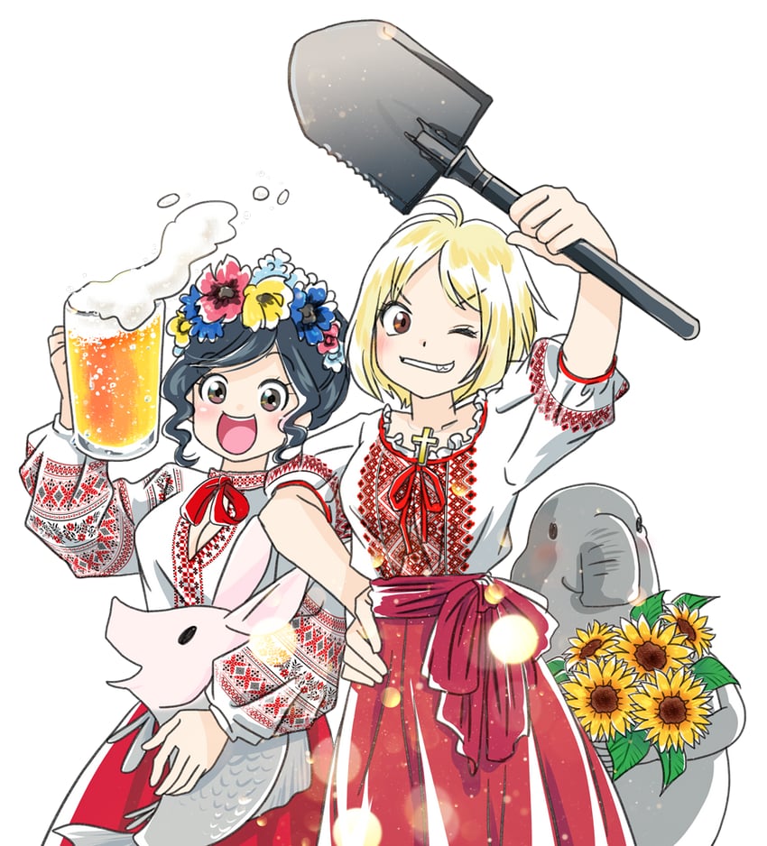 marichka, kraken, homunculus loxodontus, and schweinokaras (original) drawn by anonymous_(japanese) and japanon