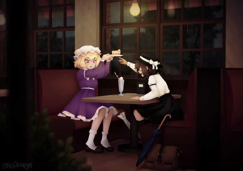 usami renko and maribel hearn (touhou) drawn by cruormor