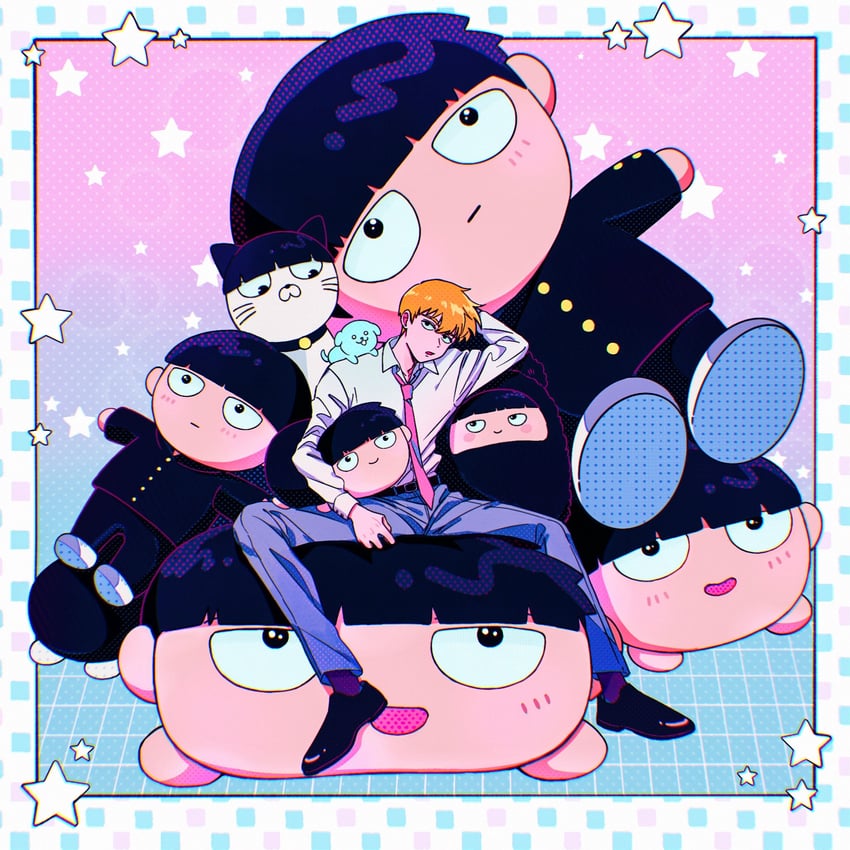 kageyama shigeo and reigen arataka (mob psycho 100) drawn by cm_wm