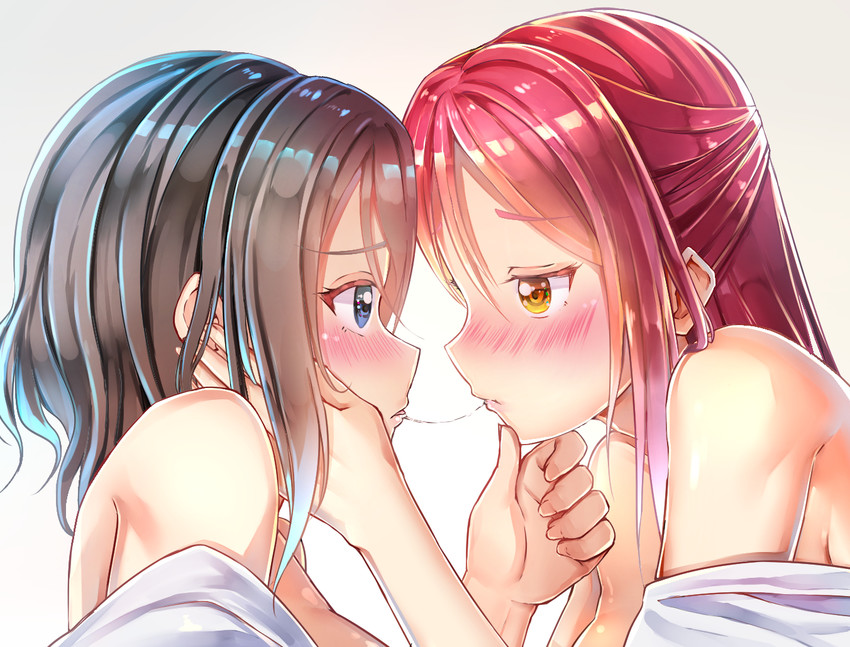 watanabe you and sakurauchi riko (love live! and 1 more) drawn by hachinatsu