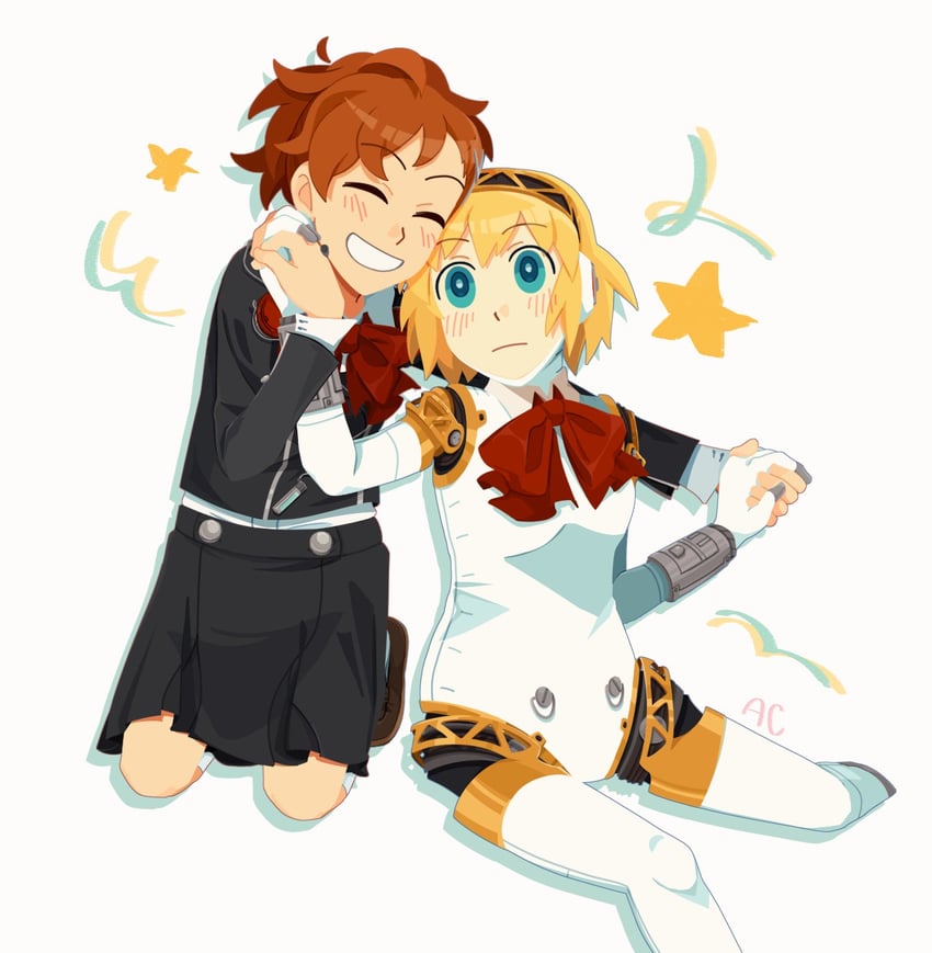 aigis and shiomi kotone (persona and 2 more) drawn by animatingcat