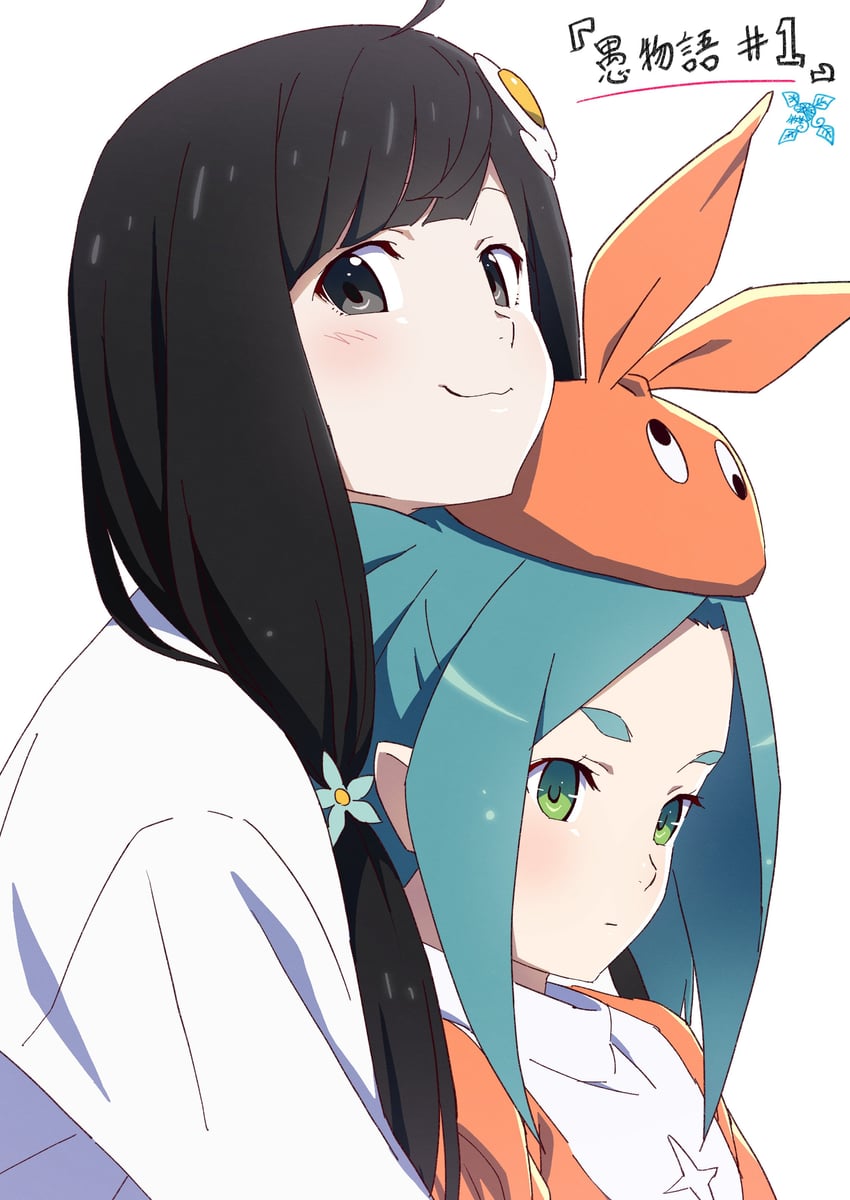 ononoki yotsugi and araragi tsukihi (monogatari and 1 more) drawn by makicha_(sasurainopink)