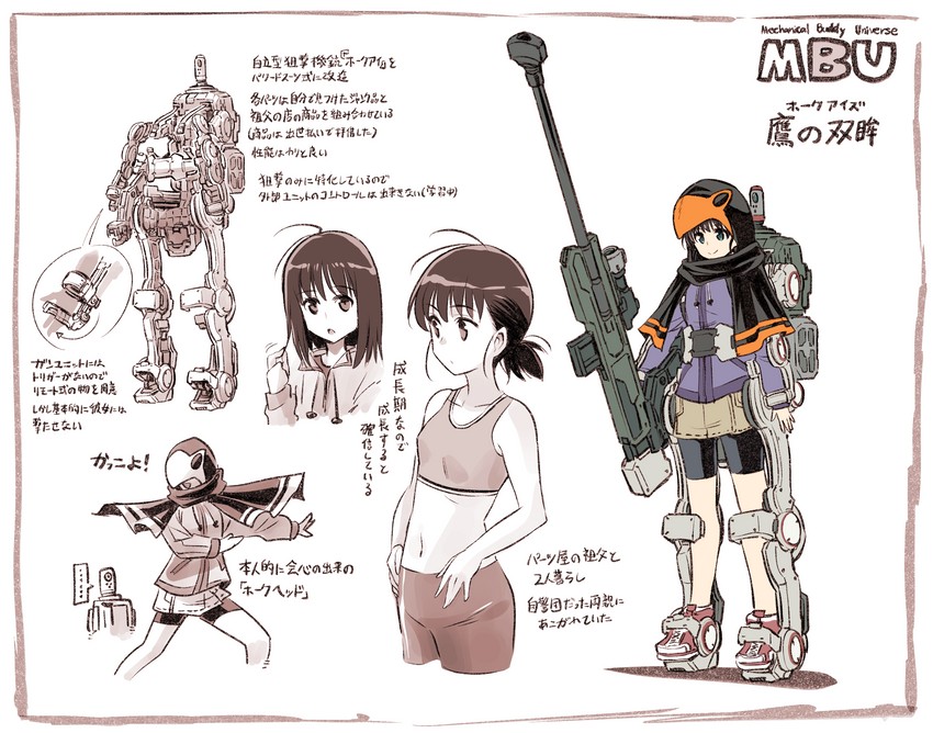 riika rikkinen, hawk, and hawkeyes (mechanical buddy universe) drawn by kato_takuji