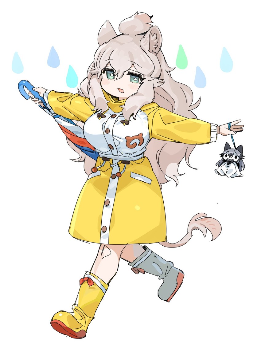 silver fox and white lion (kemono friends and 1 more) drawn by spawnfoxy