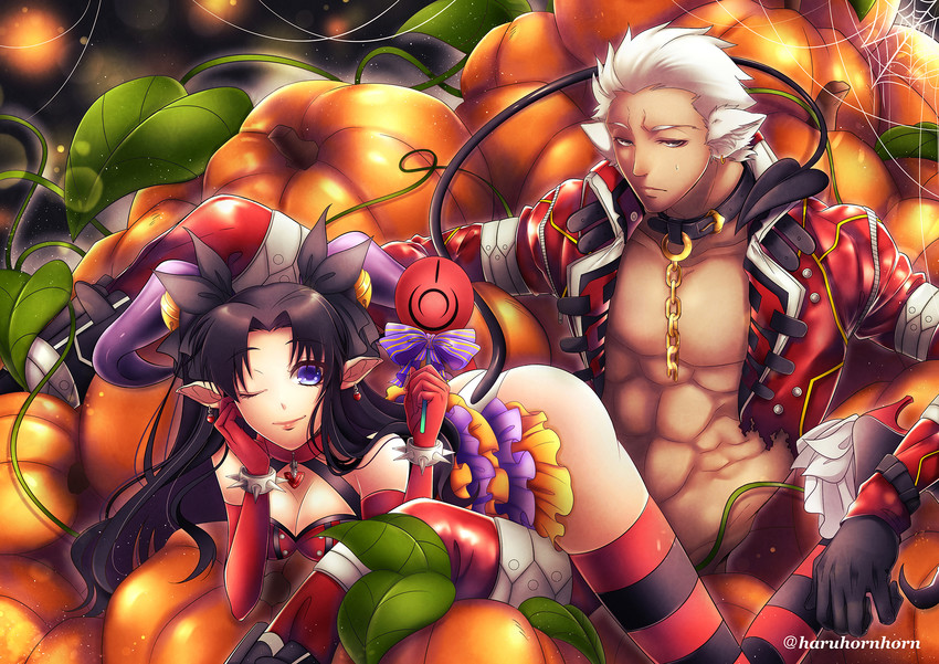 tohsaka rin and archer (fate and 1 more) drawn by haru_(inamura4)