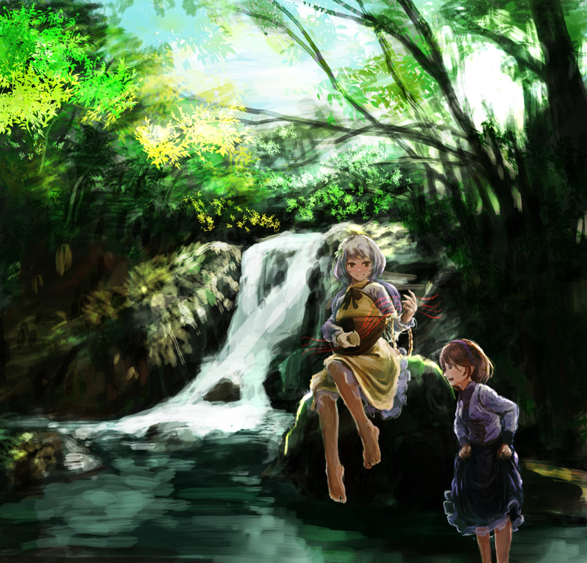 tsukumo benben and tsukumo yatsuhashi (touhou) drawn by p!_(flaschenstrahlinge)
