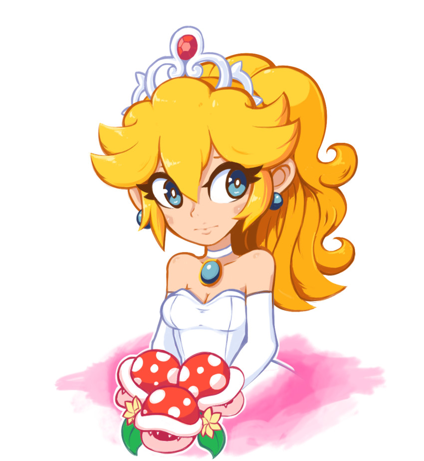 princess peach and piranha plant (mario and 1 more) drawn by balitix