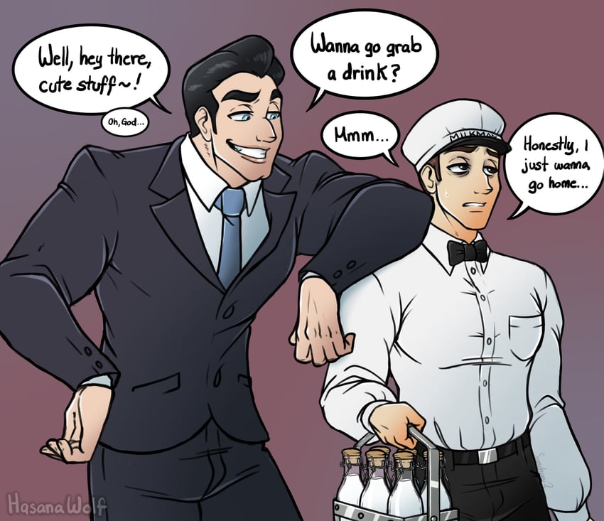 francis mosses and izaack gauss (that's not my neighbor) drawn by hasanawolf