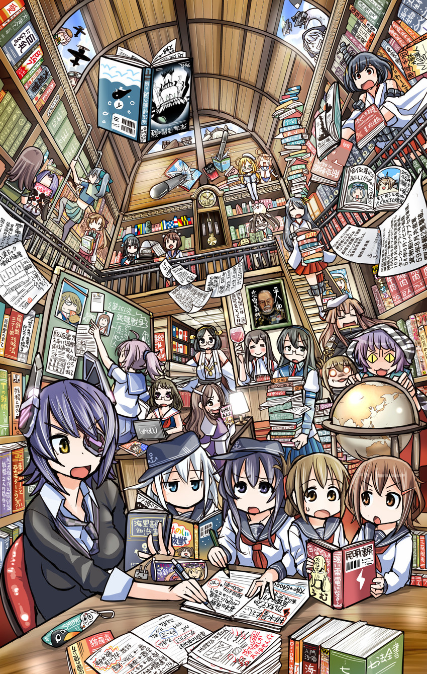 hibiki, inazuma, akagi, tenryuu, ikazuchi, and 41 more (kantai collection and 2 more) drawn by sakazaki_freddy