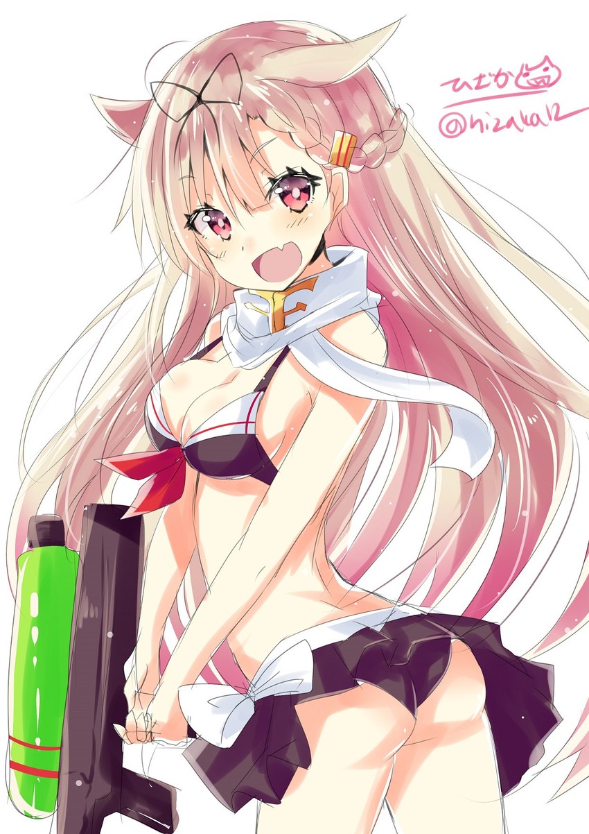 yuudachi and yuudachi kai ni (kantai collection) drawn by hizaka