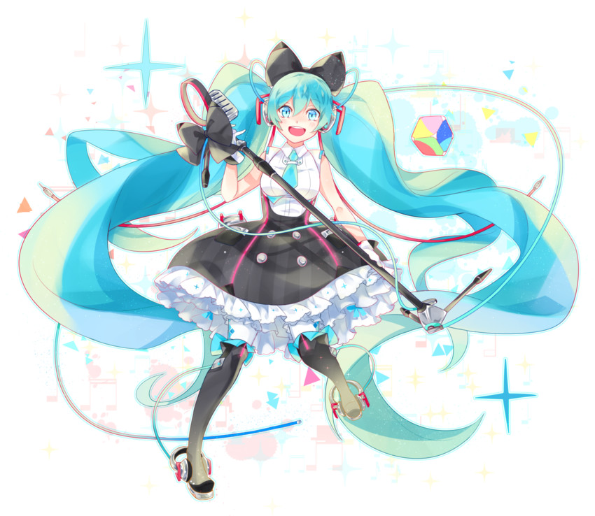 hatsune miku and magical mirai miku (vocaloid and 1 more) drawn by fuchiyoru_(shirokutsu)