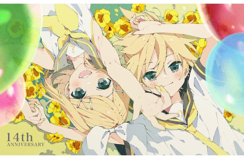 kagamine rin and kagamine len (vocaloid) drawn by na_ta53