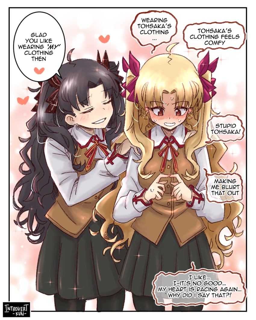 tohsaka rin and ereshkigal (fate and 2 more) drawn by introvert-kun