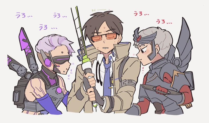 crypto, valkyrie, inconspicuous crypto, air orchid valkyrie, and azure blessing valkyrie (apex legends) drawn by nojima_minami