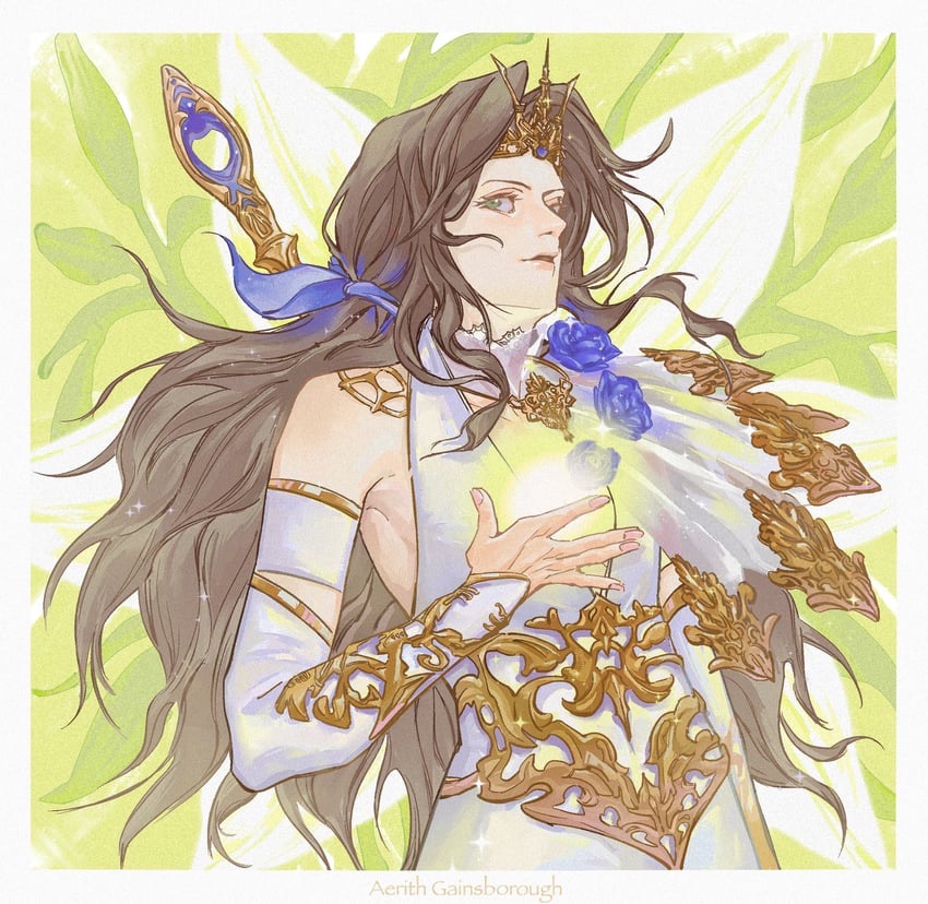 aerith gainsborough (final fantasy and 2 more) drawn by arashishadow15