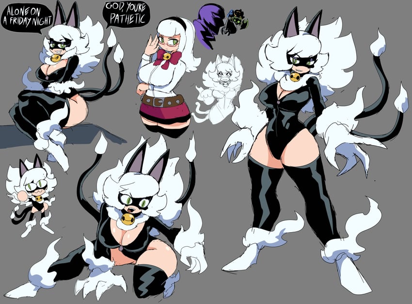 black cat and felicia hardy (marvel and 4 more) drawn by cyberlord1109