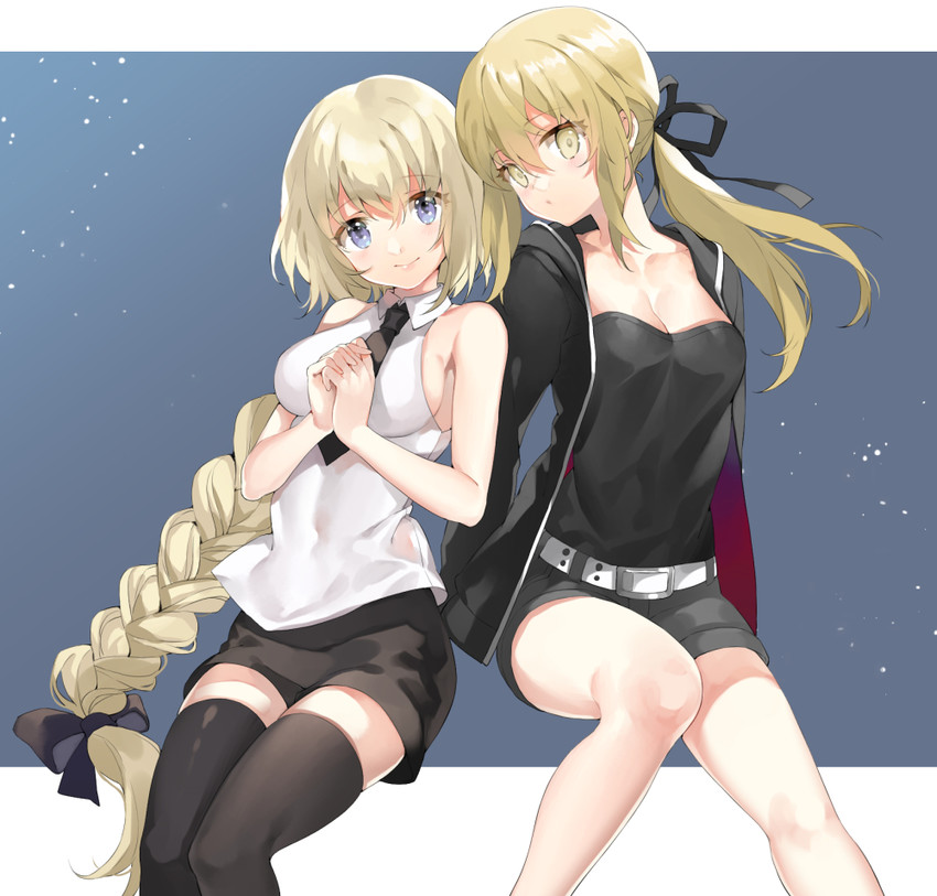 artoria pendragon, jeanne d'arc, and saber alter (fate and 2 more) drawn by shiosoda