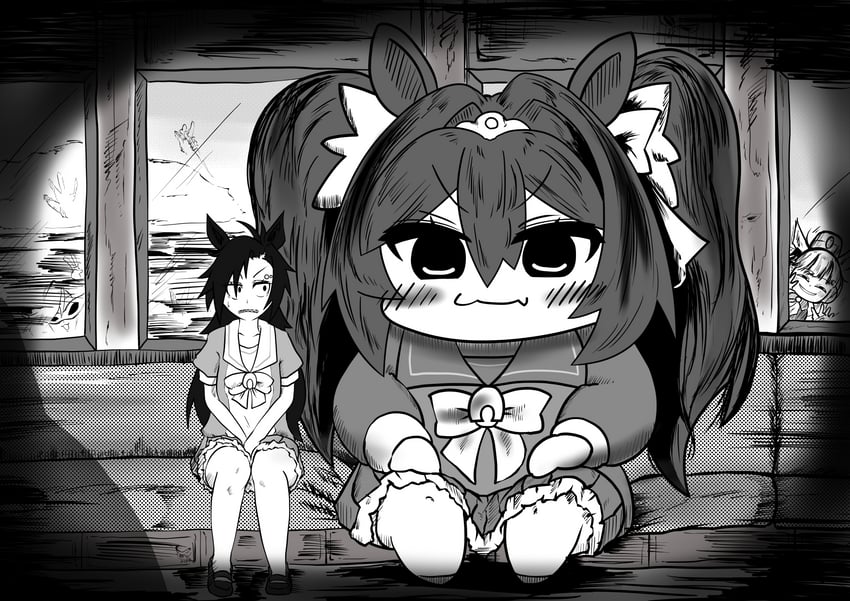 gold ship, daiwa scarlet, air shakur, and anshinzawa sasami (umamusume and 1 more) drawn by daigorou_(42036928)